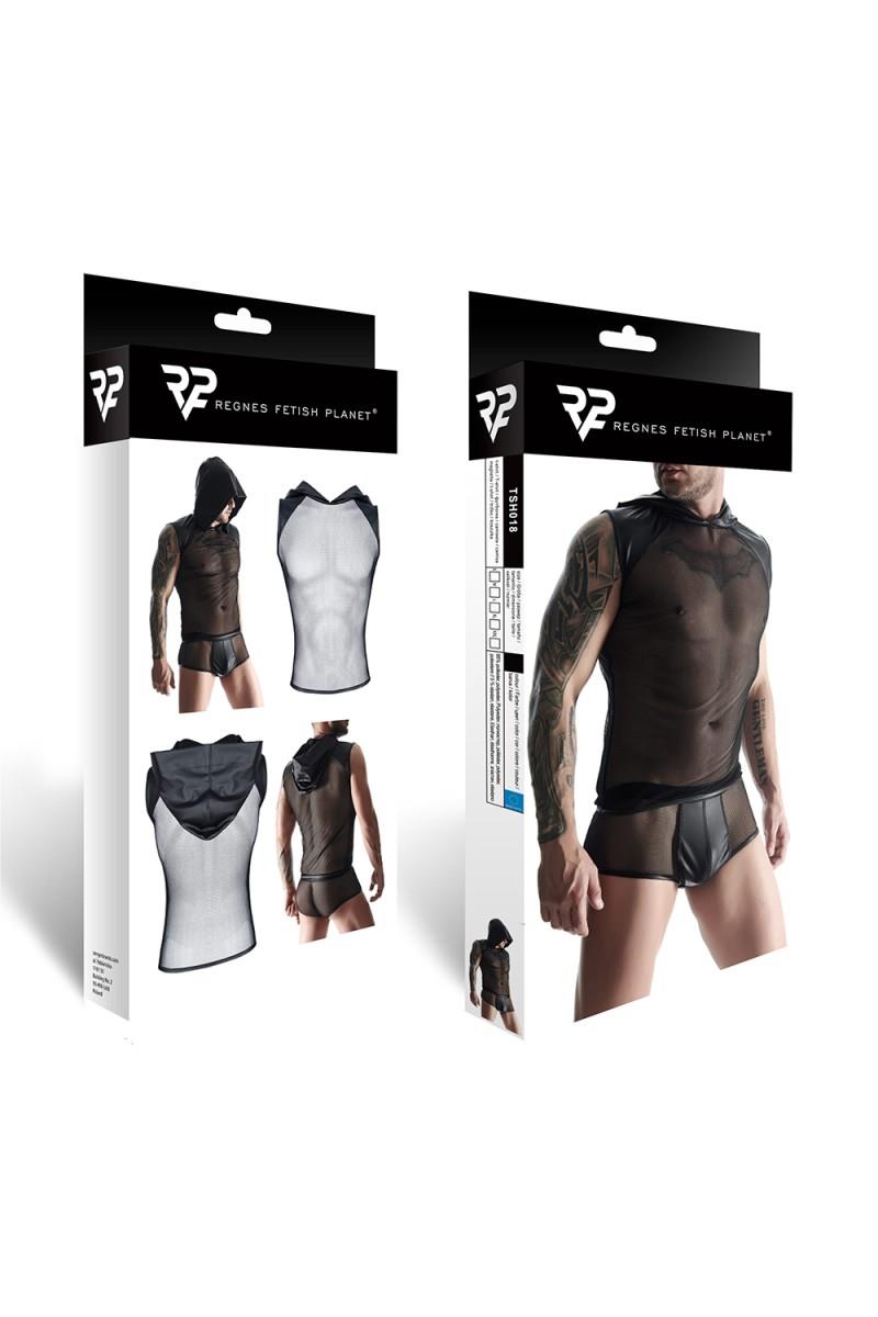 męski t-shirt bez rękawów, z kapturem XL