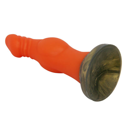 Dildo silikonowe żłobione Power Monsters 18,5 cm z przyssawką