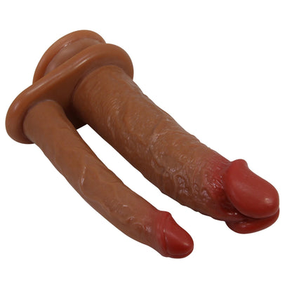 Podwójne dildo realistyczne Pretty Love Goran TPE wodoodporne cieliste
