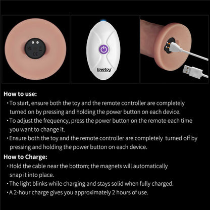 9" Vibrating Sliding Skin Pro II Dual Layer Silicone Dong