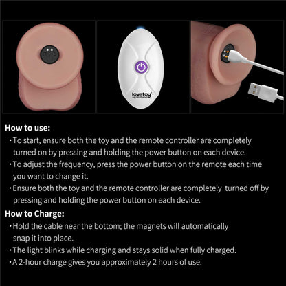 8" Vibrating Sliding Skin Pro II Dual Layer Silicone Dong