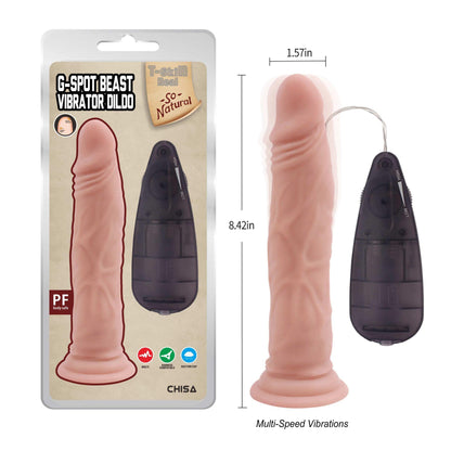 G-spot Beast Vibrator Dildo-Flesh