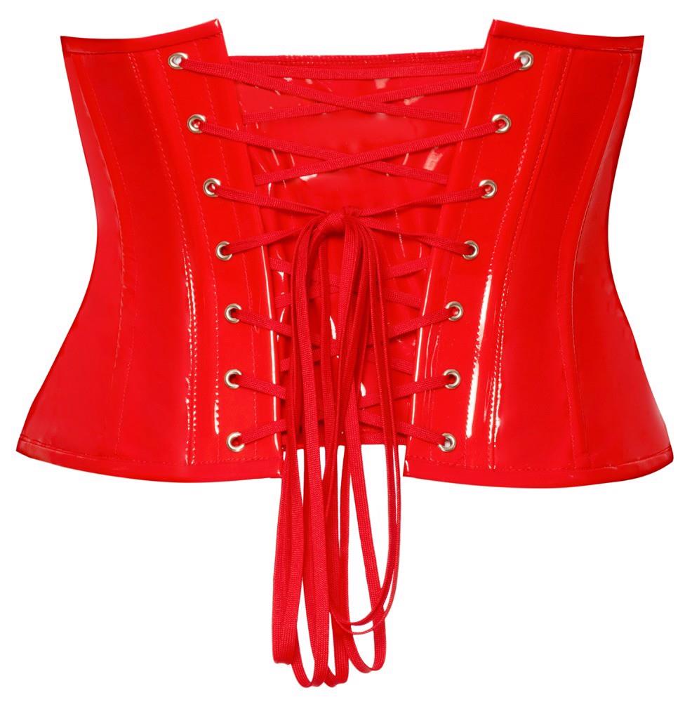 Vinyl Waist Cincher red S