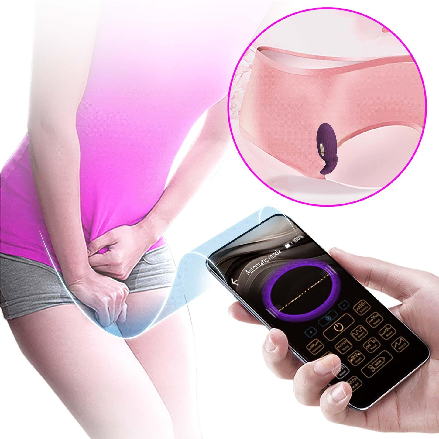 PRETTY LOVE - Jefferson, 12 vibration functions 3 electric shock functions Mobile APP Long-distance Control