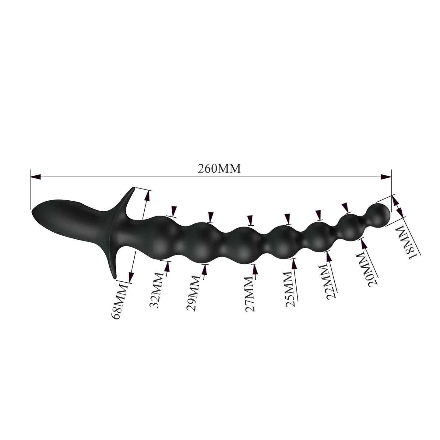 Pręt analny wibrujący Pretty Love Dedron czarny 25 cm USB