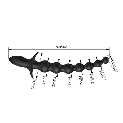 Pręt analny wibrujący Pretty Love Dedron czarny 25 cm USB