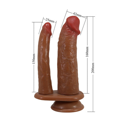 Podwójne dildo realistyczne Pretty Love Goran TPE wodoodporne cieliste