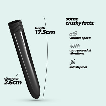 Wibrator Crushious Classic Vibe czarny 17,5 cm