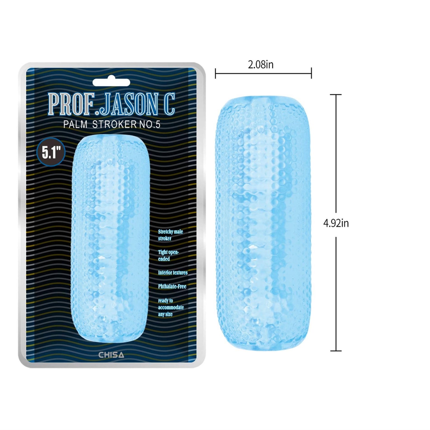 Masturbator TPE Palm Stroker No 5 niebieski 12,5 cm