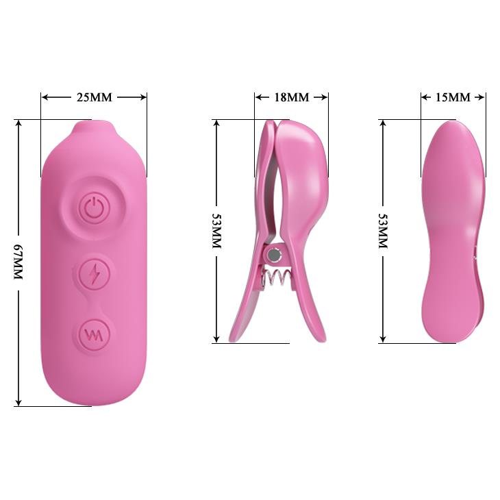 PRETTY LOVE -NIPPLE CLIP, 7 vibration functions 3 electric shock functions