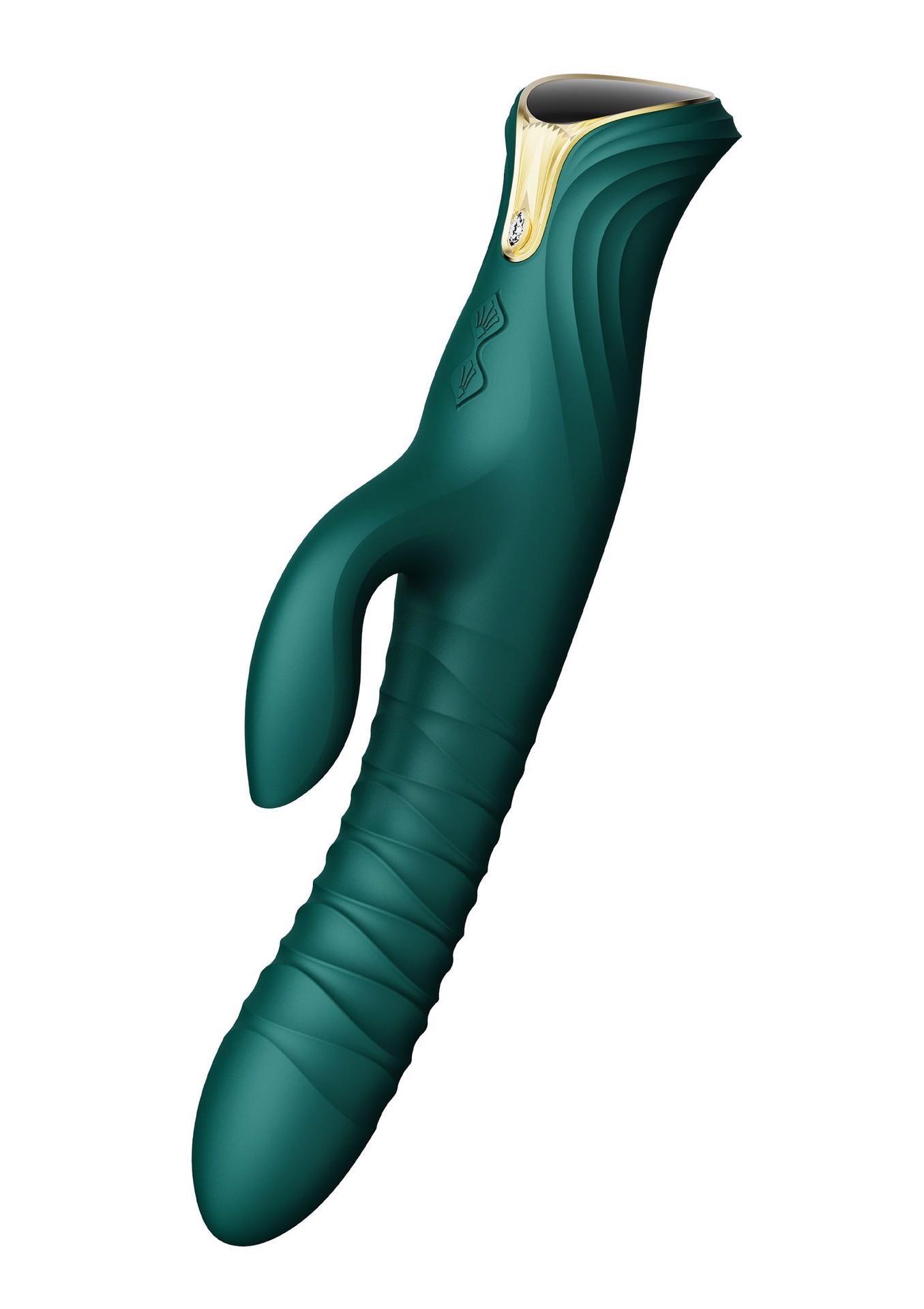 Wibrator króliczek Mose thrusting z podgrzewaniem zielony 25.8 cm