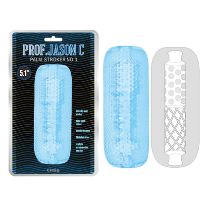 Masturbator dłoniowy z wypustkami Prof.Jason C No.3 niebieski 12,5 cm