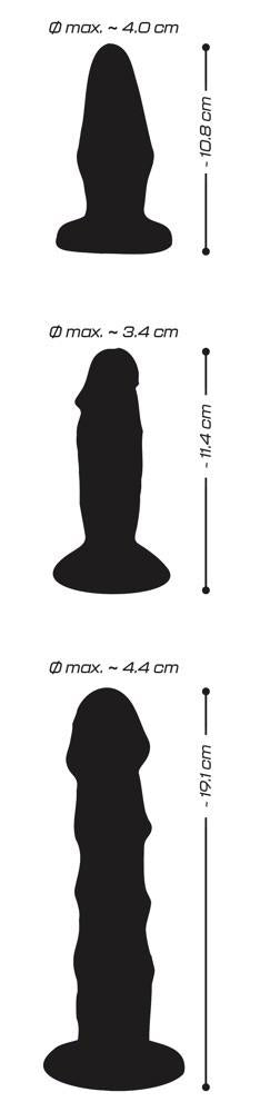 Zestaw dildo analnych Crystal PVC 3 sztuki