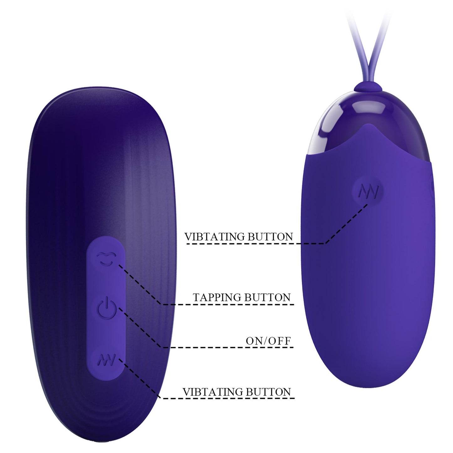 Fioletowe silikonowe jajeczko wibrujące Pretty Love Orthus Youth USB