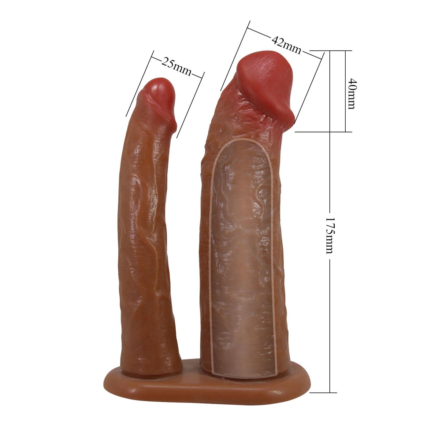 Realistyczny pusty strapon Pretty Love KEAREN 17.5 cm