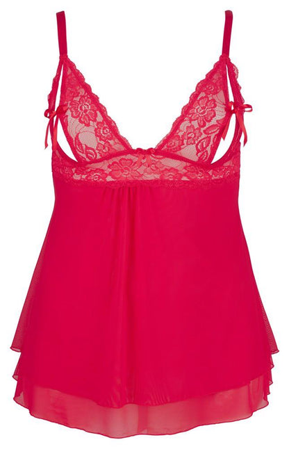 Babydoll Cottelli CURVES czerwony 2XL z Powernet