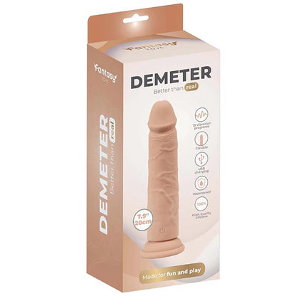 Realistyczne dildo wibrujące Fantasy Demeter 20 cm USB