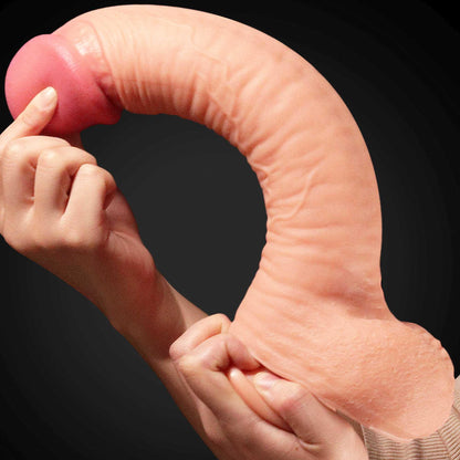 12"" Dual Layered Platinum Silicone Cock
