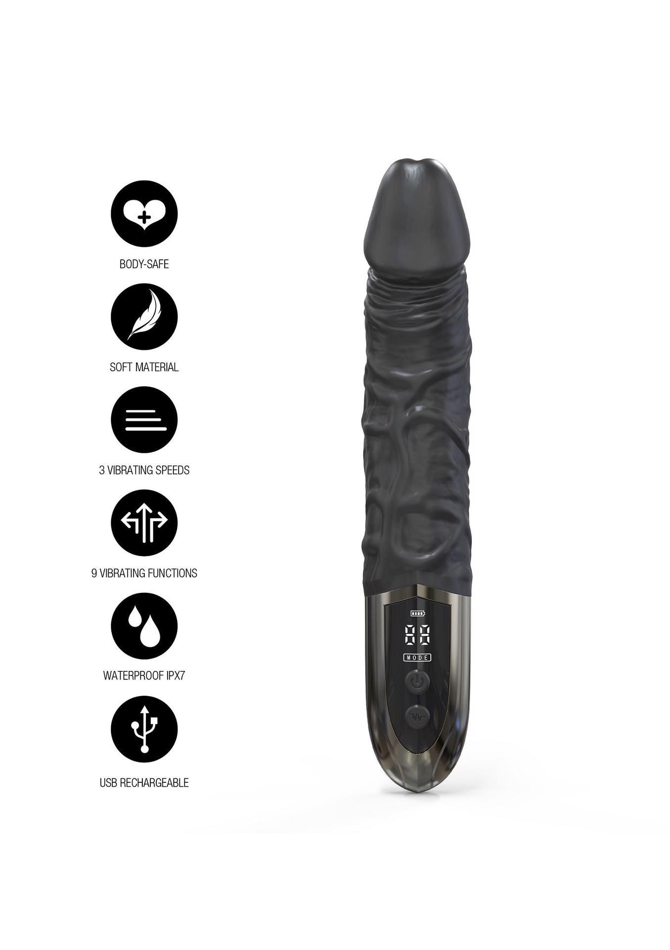 Wibrator analny Hidden Desire silikonowy 24,5 cm czarny 12 trybów