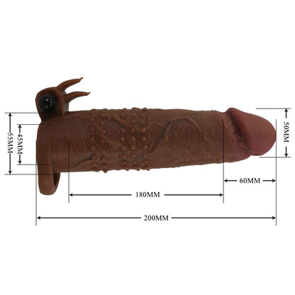 Przedłużka wibrująca na penisa Pretty Love brązowa 17 cm