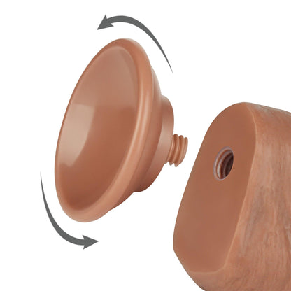 8'' Sliding Skin Dual Layer Dong Brown