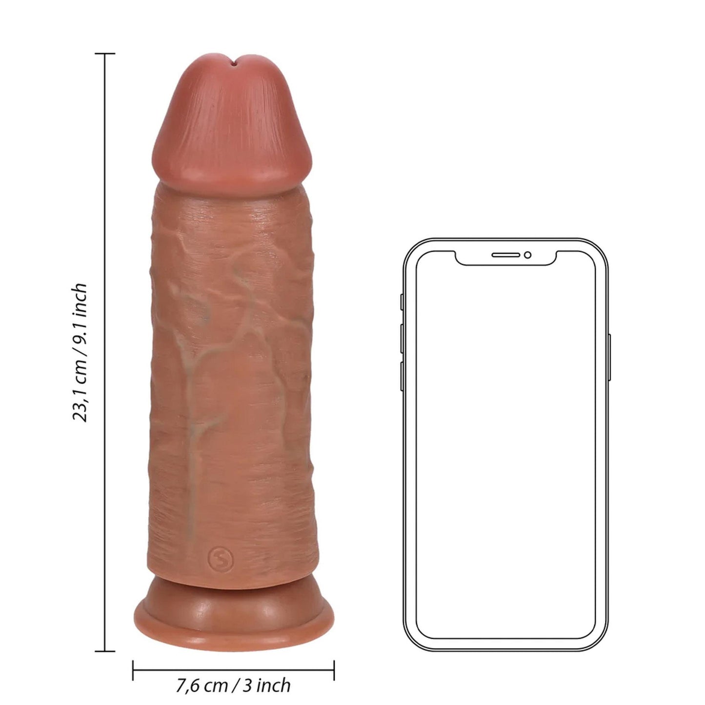 Extra Thick Straight without Balls 23 cm - Tan