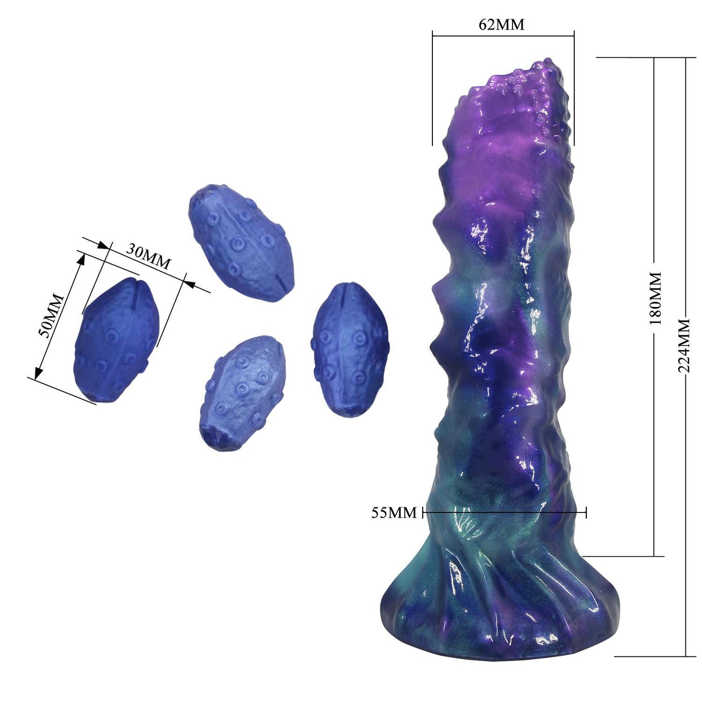 DuskWalker Sentinel – 23 cm Karbowany Potworny Silikonowy Dildo
