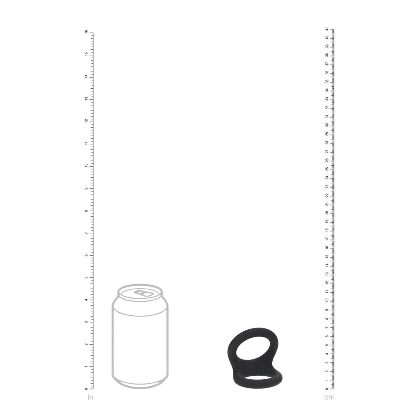 Double O Silicone Cockring - L - Black