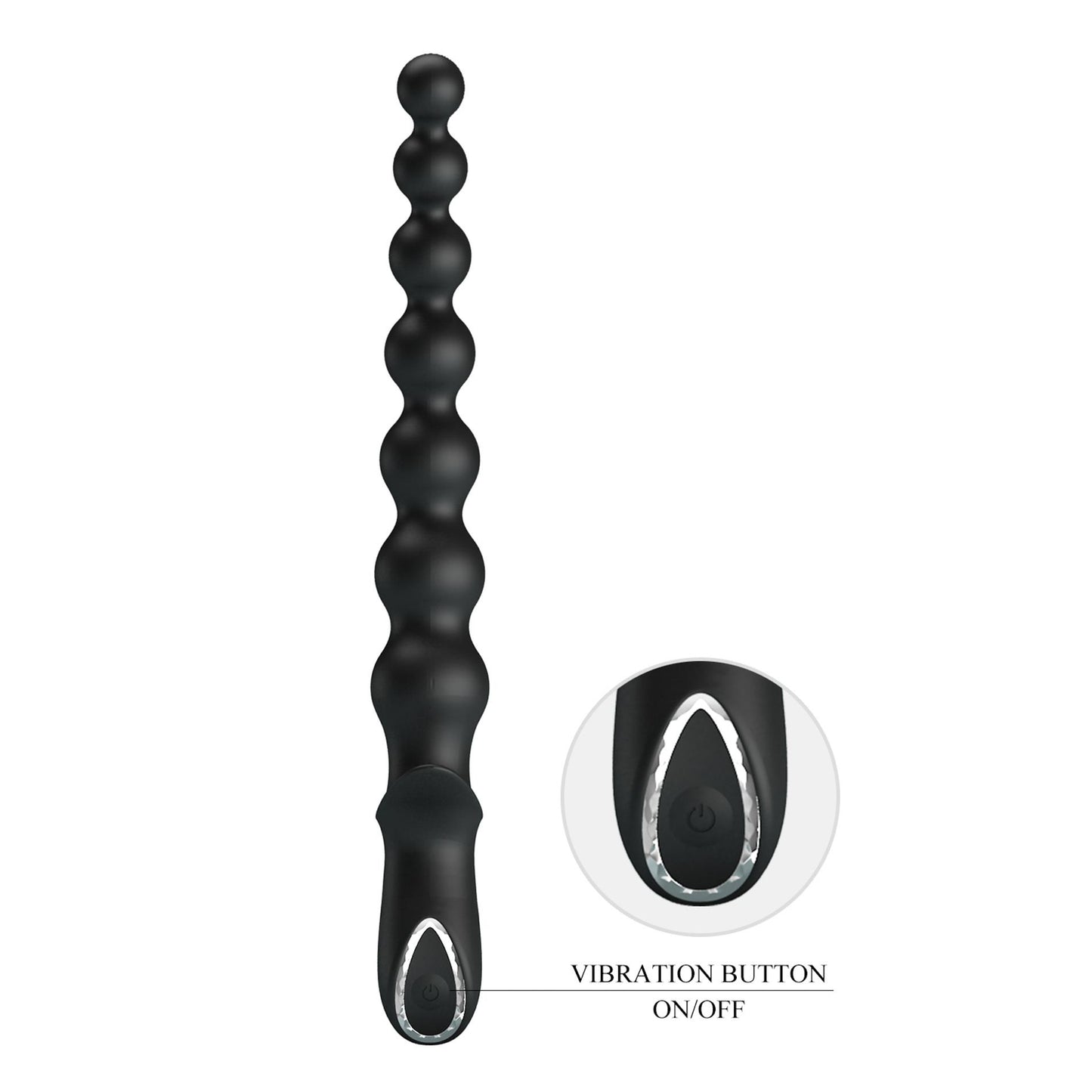 Pręt analny wibrujący Pretty Love Dedron czarny 25 cm USB