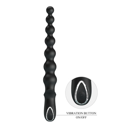 Pręt analny wibrujący Pretty Love Dedron czarny 25 cm USB
