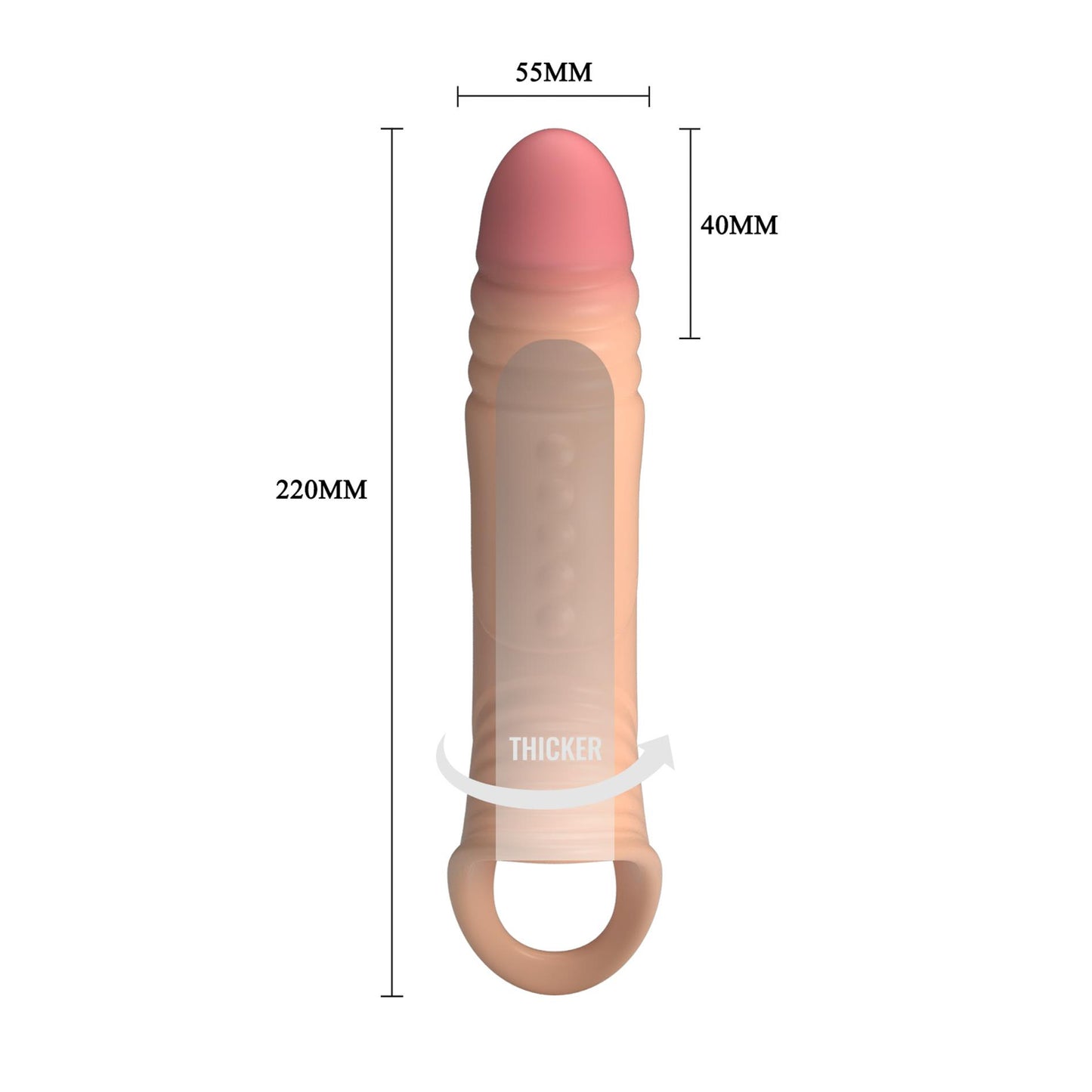 Realistyczna wibrująca nakładka na penisa Pretty Love 22 cm