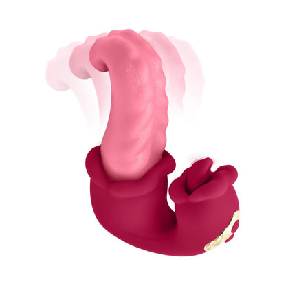 Wibrator Teazers Double Tongue różowy silikonowy ładowalny