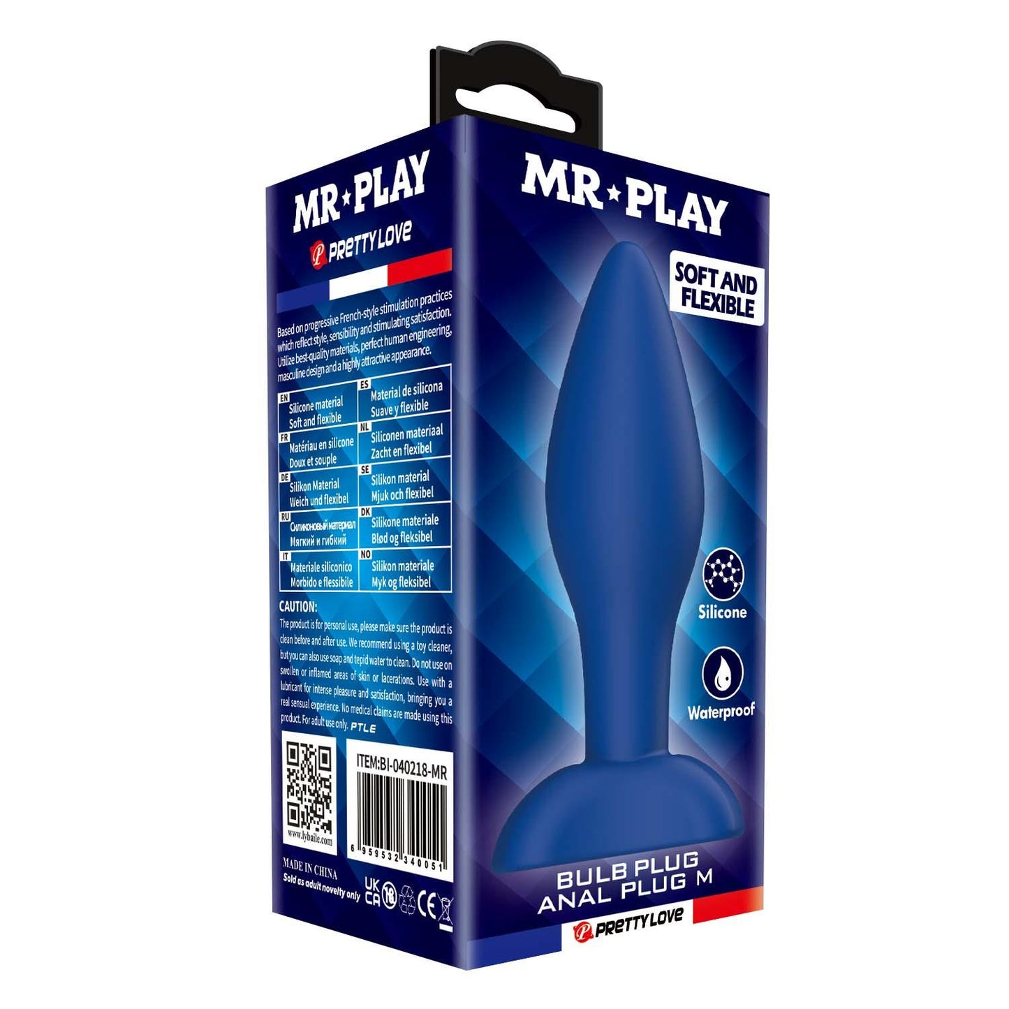 Korek analny silikonowy Mr. Play Bulb M wodoodporny