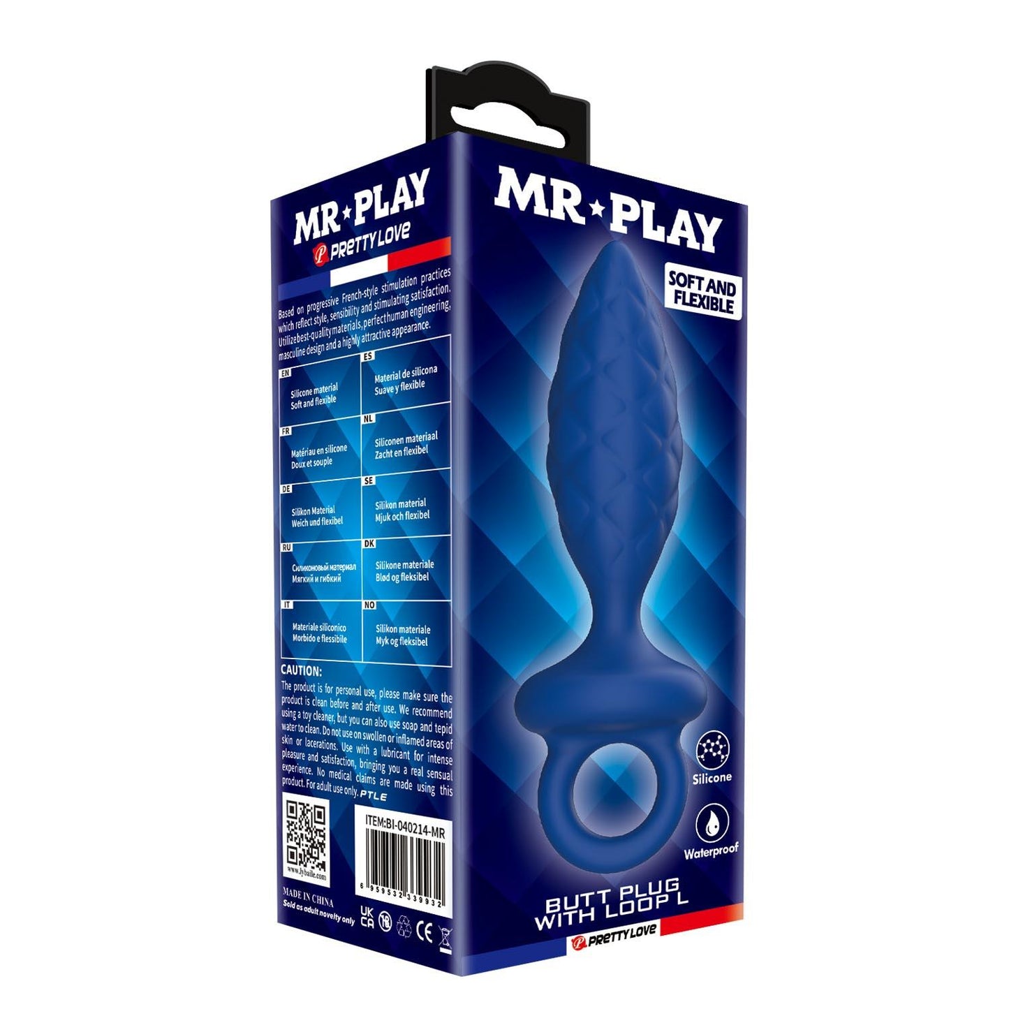 Korek analny silikonowy z pętlą Mr. Play rozmiar L