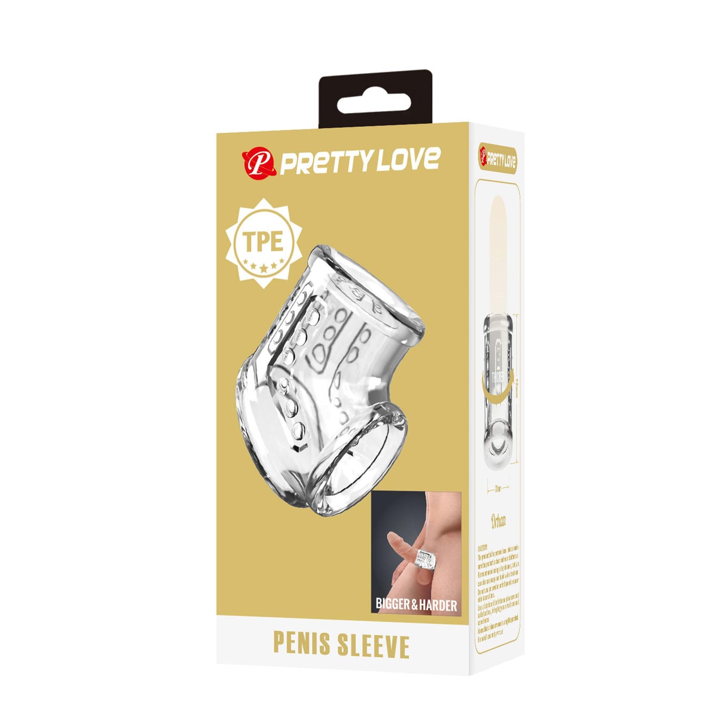 Rękaw na penisa Pretty Love przezroczysty wodoodporny TPE
