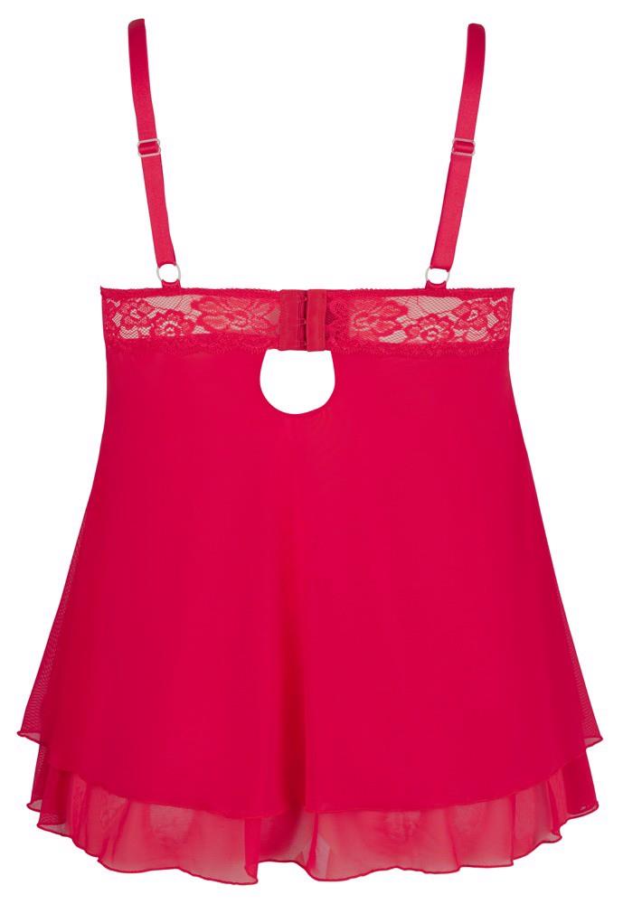 Babydoll Cottelli CURVES czerwony 2XL z Powernet