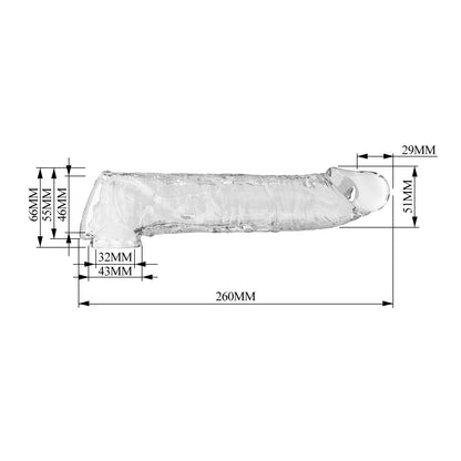 Przedłużka na penisa Pretty Love przezroczysta modułowa 26 cm