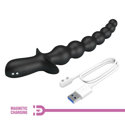 Pręt analny wibrujący Pretty Love Dedron czarny 25 cm USB