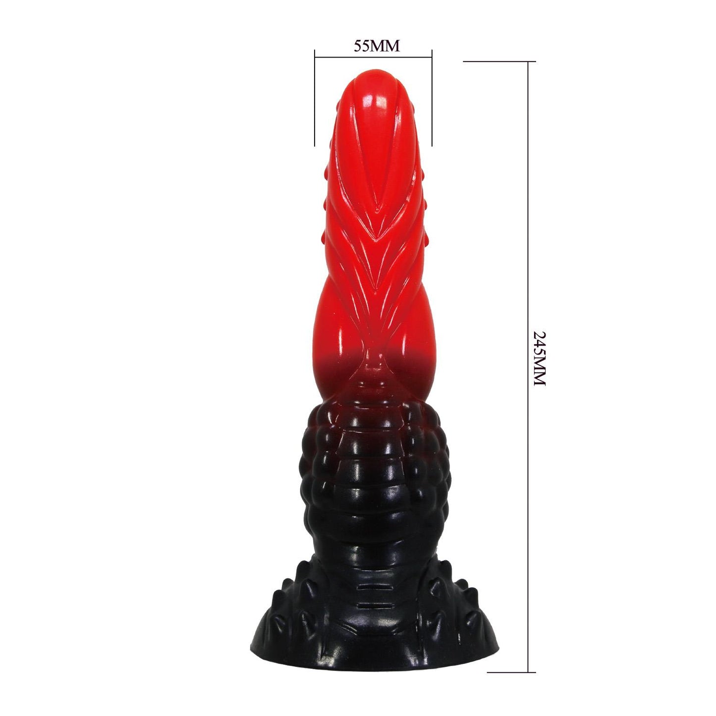 Dildo silikonowe pofalowane Power Monsters Fire Dragon 24.5 cm