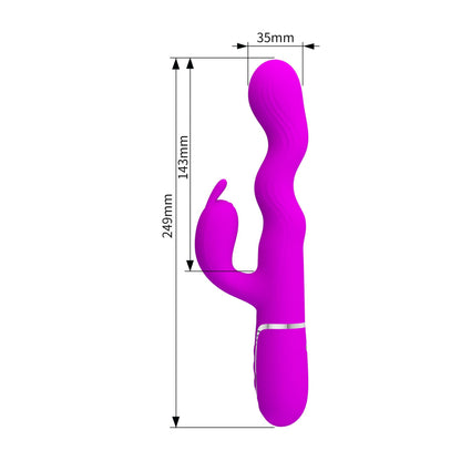 Wibrator króliczek falujący Pretty Love Laursen fioletowy USB