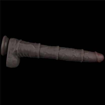 16'' Dual Layered Bendable Silicone Cock XXL(Black)