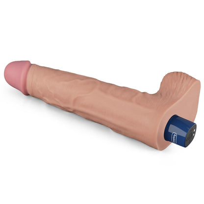 10" REAL SOFTEE Rechargeable TPE Vibrating Dildo(Flesh)
