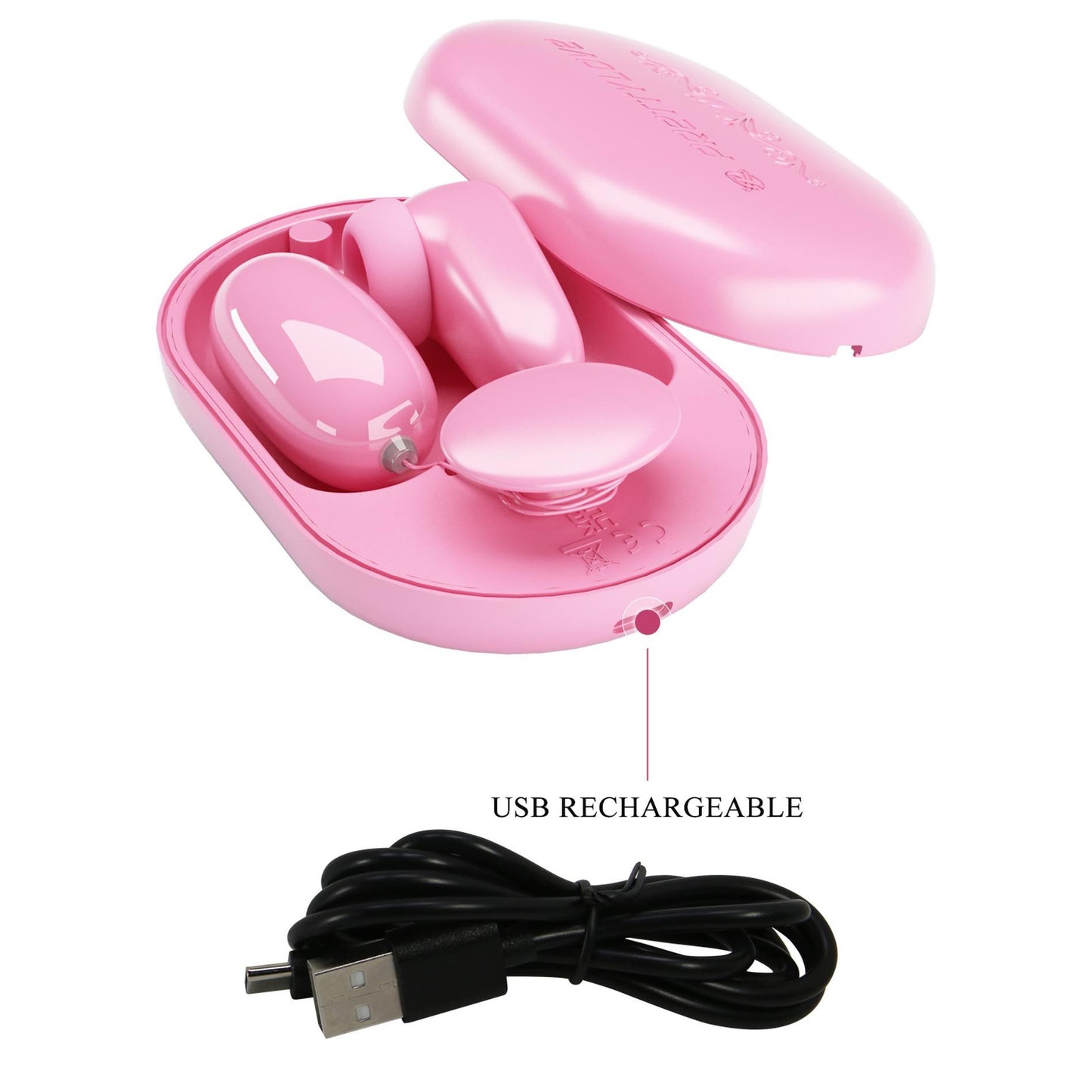 Wibrujące jajko Pretty Love Magic Box różowe 12 wibracji 7 stukania USB