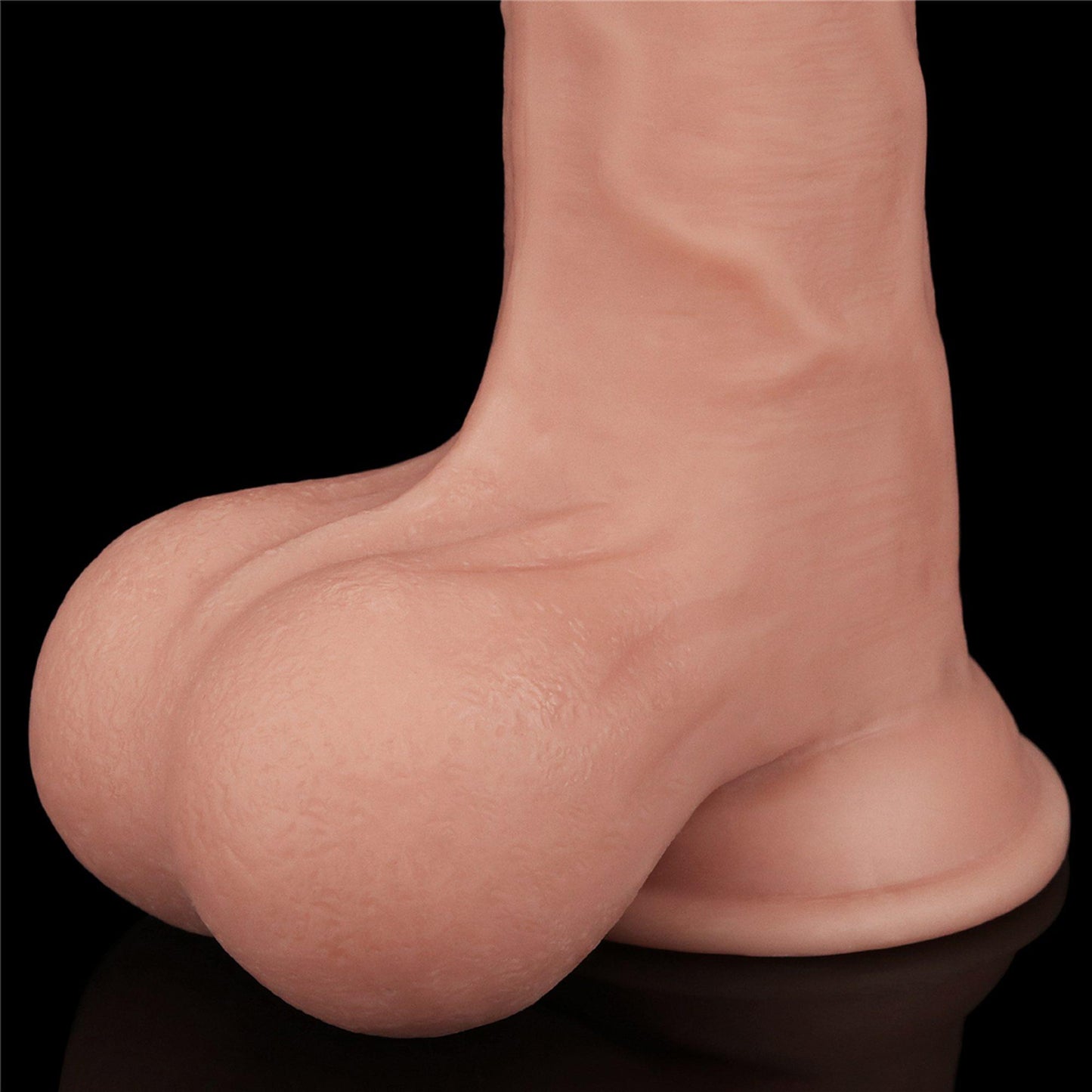 9.5'' Sliding Skin Dual Layer Dong - Whole Testicle
