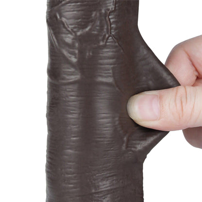 8'' Sliding Skin Dual Layer Dong Black
