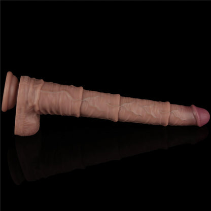 16'' Dual Layered Bendable Silicone Cock XXL(Flesh)