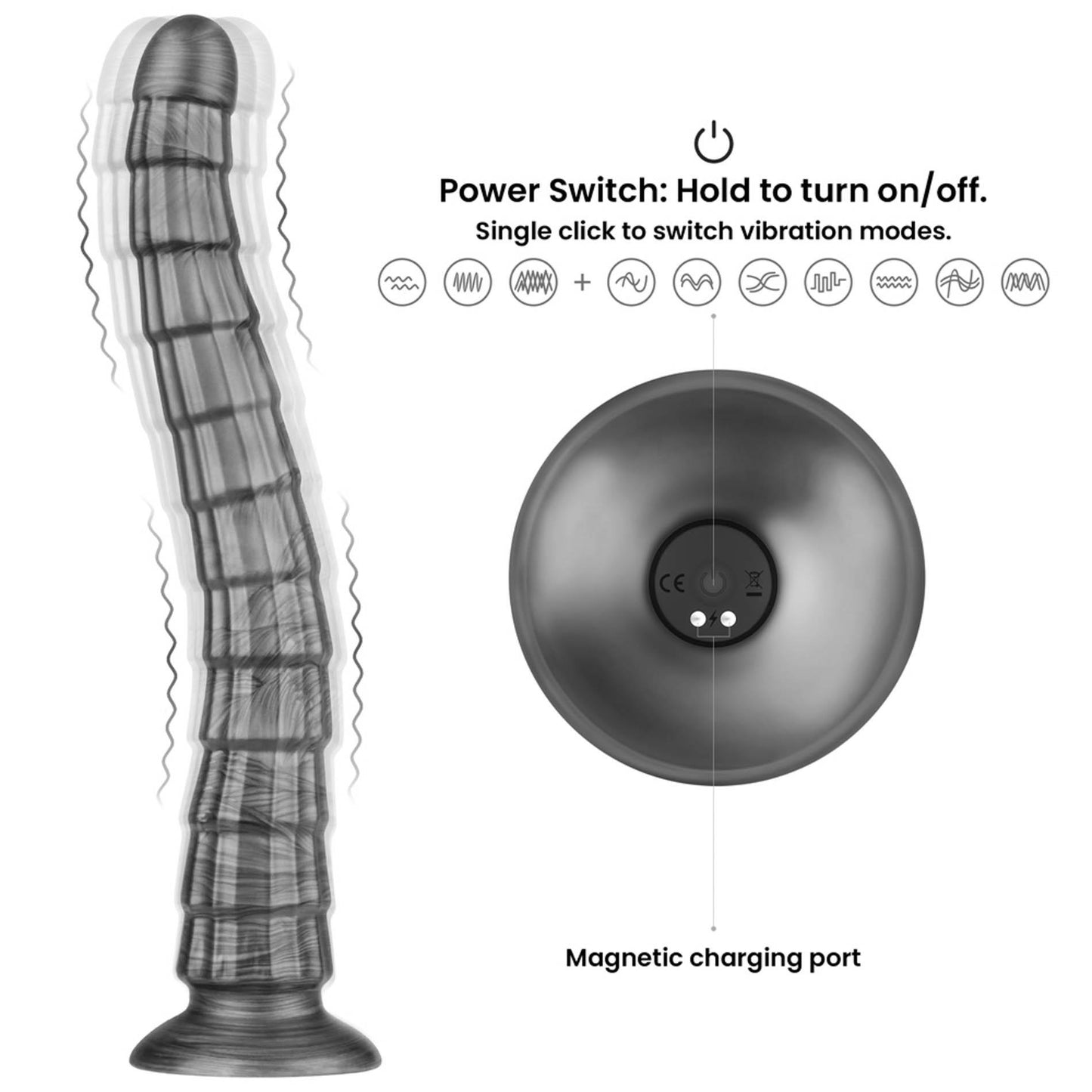 14.5" King Sized Vibrating Vibrax Slider