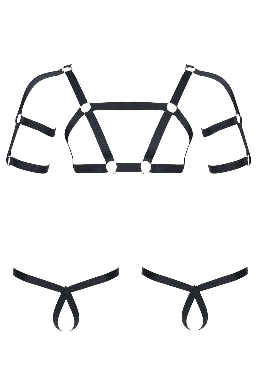 męski komplet z gumy: t-shirt z ozdobami z tyłu i przodu, 2 pack stringi L/XL