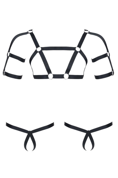 męski komplet z gumy: t-shirt z ozdobami z tyłu i przodu, 2 pack stringi L/XL