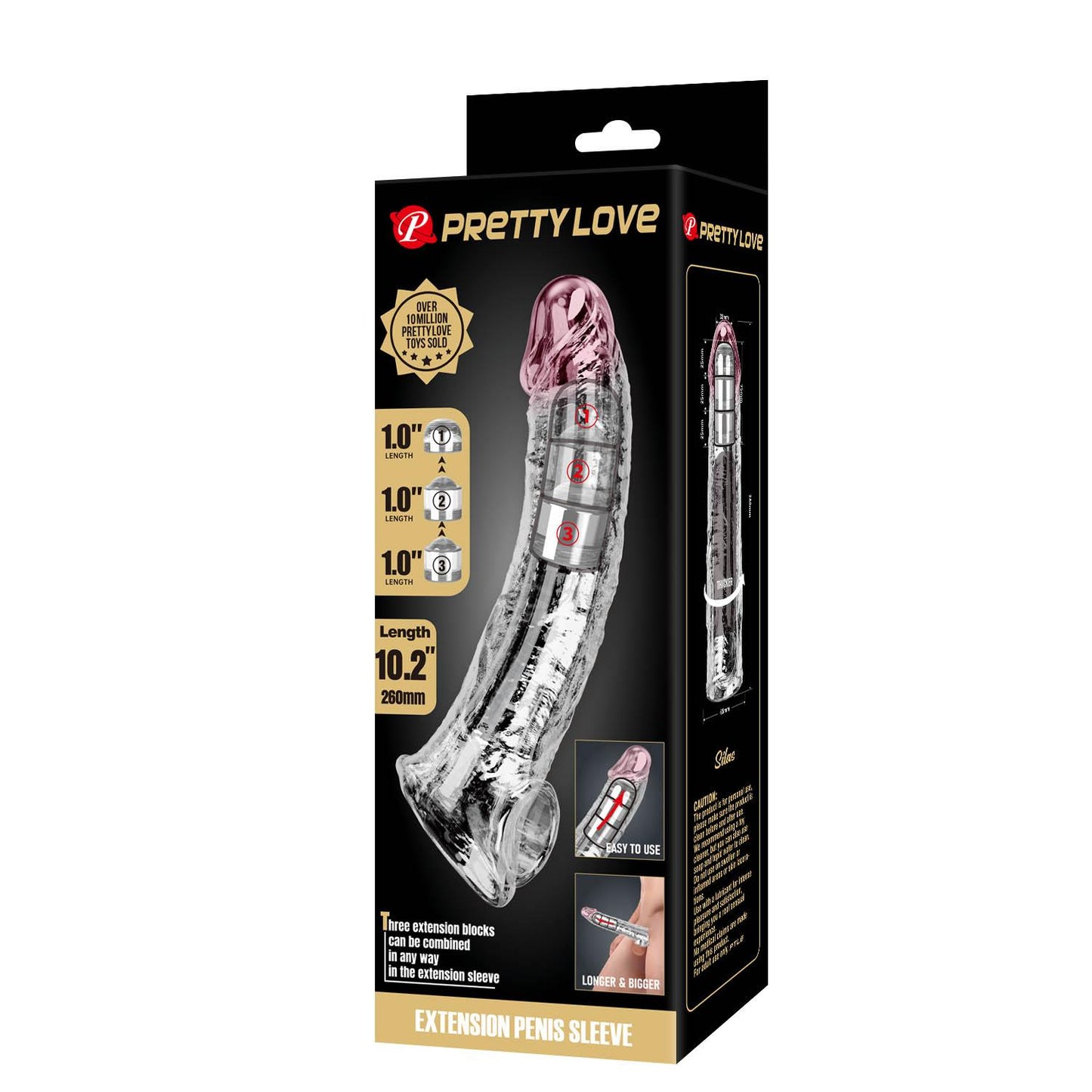 Przedłużka na penisa Pretty Love przezroczysta modułowa 26 cm